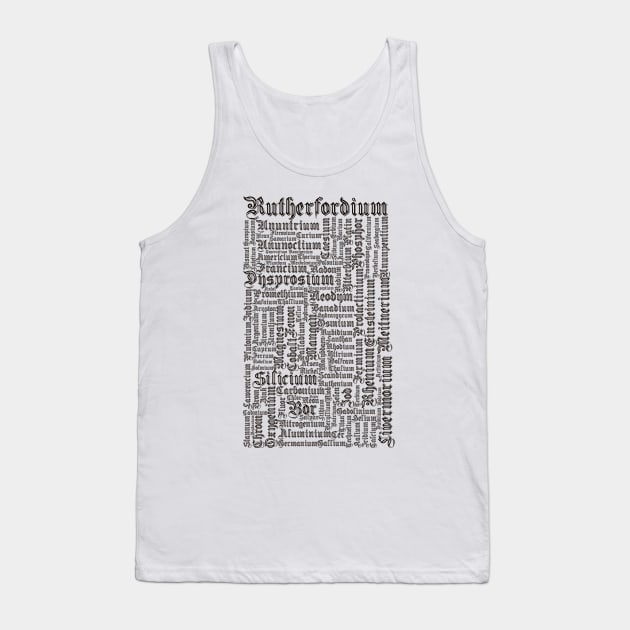 Chemical Elements in Texture font Tank Top by pASob